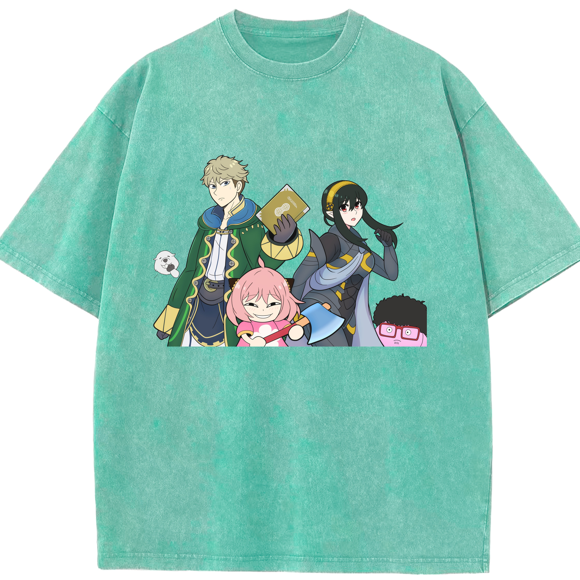 （画像用） SPY×FAMILY间谍家家酒 綿100% ヴィンテージ風 半袖Tシャツ（フロントプリント）